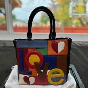Brighton tricolor “love” leather purse
